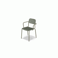 Chaise avec accoudoirs Tube 4 pieds - olive_0