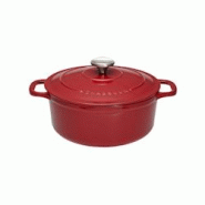 Cocotte ronde 24 cm chasseur rouge uni interieur sable 400 cl Rond Fonte émaillée Chasseur - rouge 3244334724035