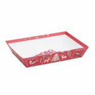 Corbeille carton kraft Scandinave rouge 27x20x5cm