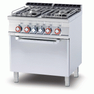 Fourneau gaz 4 feux sur four électrique ventilé GN1/1 - CFV4-78GPE | Superlotus 700