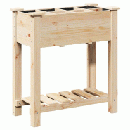 Helloshop26 - Cache-pot de jardin avec étagère 71 x 37 x 76,5 cm usage extérieur durable style rustique en bois beige 02_0058851 - beige Bois massi