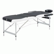 Helloshop26 - Table de massage pliable 3 zones Inox noir et blanc 02_0001822 - 3000089081539 Helloshop26 - Table de massage pliable 3 zones Inox noir et blanc 02_0001822 - 3000089081539