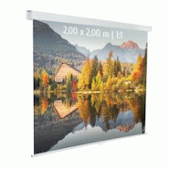 KIMEX Écran de projection manuel 200x200 cm - Format 1:1 - PVC blanc mât - Fonction AUTOLOCK et SRC KIMEX Écran de projection manuel 200x200 cm - Format 1:1 - PVC blanc mât - Fonction AUTOLOCK et SRC