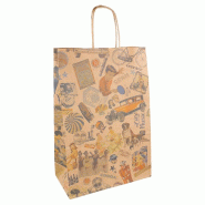 Sac kraft traiteur poignées torsadées VIntage 20+10x29cm - par 250