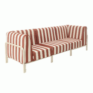 Salon de jardin bas modulable rayé 3 places terracotta - rouge aluminium 115916