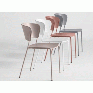 Lot de 4 chaises polyvalentes Arc Color assise et dossier MDF laqué et pieds laqué Lot de 4 chaises polyvalentes Arc Color assise et dossier MDF laqué et pieds laqué
