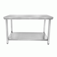 Table inox - Largeur L (L=1210-1610mm) - Avec étagère basse Inconnue STTF147