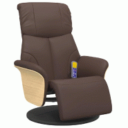 VidaXL Fauteuil inclinable de massage repose-pieds marron similicuir Modèle Zervessa - 356634