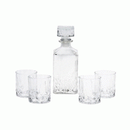 WellHome - Set avec carafe à décanter en verre 900ml et verres assortis 230ml - transparent verre WH16345