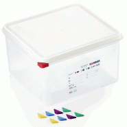 Bac GN 2/3 polypropylène H 200 mm 19 ltr avec couvercle GN 86 lot de 8 - Was Germany - plastique 4044925167291