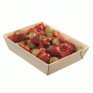 Barquette rectangle bois laminé papier cuisson + couvercle 1000ml - par 150