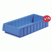 Carton de 16 bacs tiroirs plastique multibox bleu l.240 x p.500 mm_0