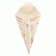 Cornet à frites Parole + languette pour sauce 100g 12,5x22cm - par 200