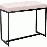Décoshop26 - Banc d'entrée contemporain largeur 100cm à structure en métal noir assise capitonnée en tissu crème 10_0006157 - métal 3000265417060