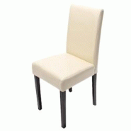 Décoshop26 - Chaise de salle à manger cuisine en cuir crème pieds en bois foncé style moderne 04_0002332 - 3000271532696 Décoshop26 - Chaise de salle à manger cuisine en cuir crème pieds en bois foncé style moderne 04_0002332 - 3000271532696