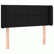 Décoshop26 - Tête de lit accessoire couchage chambre à coucher meuble avec rebord latéral 93 x 16 x 78/88 cm tissu noir TDL0204399 - noir 30001828