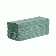 Essuie-mains 1 pli pliage en Z vert 250 feuilles Jantex (lot de 12) - Pli en Z