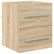 Helloshop26 - Armoire d'évier murale avec tiroir grand espace de rangement 41 x 38,5 x 48 cm en bois d'ingénierie chêne sonoma 02_0052661 - Bois ma