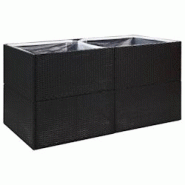 Helloshop26 - Jardinière bac lit surélevé plantes fleurs terrasse jardin 157 x 80 x 80 cm Résine tressée noir 02_0037453 - 3000217851980 Helloshop26 - Jardinière bac lit surélevé plantes fleurs terrasse jardin 157 x 80 x 80 cm Résine tressée noir 02_0037453 - 3000217851980
