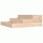 Helloshop26 - Jardinière en bois de pin massif rustique 78 x 78 x 27 cm idéal pour plantes décoratives en bois naturel 02_0048489 - Bois massif 300