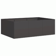 Helloshop26 - Jardinière profonde fond ouvert jardin balcon 120 x 80 x 40 cm en acier laminé à froid noir 02_0051529 - vert acier 3000236962032
