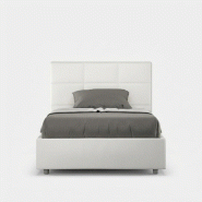 Itamoby Lit Queen Size Mika Blanc Avec Conteneur Rembourré 120X200 - blanc VE1220MIKA001-CT