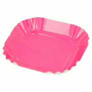 Mini assiette carrée carton fuchsia 5,5x5,5cm - par 100