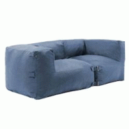 Oviala Business Salon de jardin modulable avec 2 fauteuils d'angle bleu pacific - bleu polyester 114388