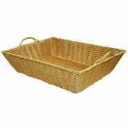 Panier à poignées en polypropylène effet osier miel 52x40x15cm - spécial présentation fruits et légumes