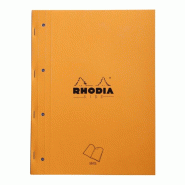 RHODIA Lot de 5 Bloc feuillets Side A4, 80 feuilles microperforés 80 g/m², Seyès, perforées 4 trous - 3037921180150
