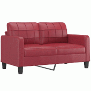 VidaXL Canapé à 2 places Rouge bordeaux 140 cm Similicuir Modèle Sermorix - Matériau naturel 359120
