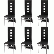 VidaXL Chaises à manger lot de 6 noir similicuir Modèle Nectar Prestige - 274309