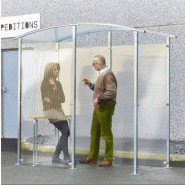 Abri Rock - Piliers en acier zingué, parois en plexi transparent, toit en polycarbonate_0