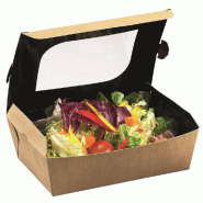 Boite snacking carton et couvercle attenant fenêtre BOPP 1000ml - par 500