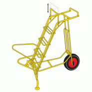 Brouette escabeau pliable - porte-cagette et brancard - roue gonflée - Toutentub - réf. 870003