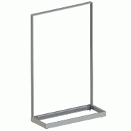 Cadre gondole simple en acier L120xP47xH180cm - gris pour panneau rainuré