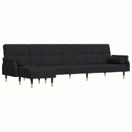 Canapé-lit en forme de L noir 271x140x70 cm velours Modèle Kadria - 8720845828639