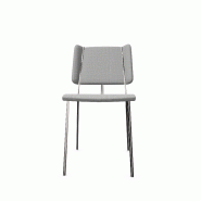 Chaise visiteur tapissée Frankie - Gris