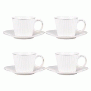 Coffret de 4 tasses à thé avec sous tasses Pure 22 cl - Blanc Rond Porcelaine Table Passion 11x8 cm - blanc porcelaine 3106232721328 Coffret de 4 tasses à thé avec sous tasses Pure 22 cl - Blanc Rond Porcelaine Table Passion 11x8 cm - blanc porcelaine 3106232721328