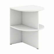COSTWAY Table d'appoint Table de chevet semi-ronde avec étagères ouvertes, table basse pour petits espaces, 38 x 38 x 48,5 cm, blanche - blanc Bois