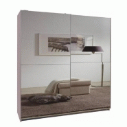 DRESSING CLAPTON 179 CM PORTES COULISSANTES BLANC / MIROIRS