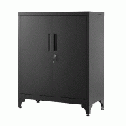 Helloshop26 - Caisson de bureau placard polyvalent armoire de bureau à 2 portes verrouillable meuble de rangement en acier pour 12_0004829 - 30002226