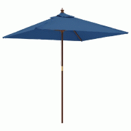Helloshop26 - Parasol de jardin avec mât en bois 198 x 198 x 231 cm bleu 02_0008338 - 3000445682721