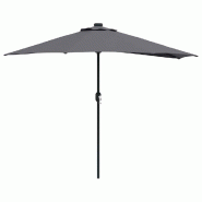 Helloshop26 - Parasol de jardin moderne pliable 294 x 150 x 224 cm avec éclairage LED pour ambiance cosy en polyester anthracite 02_0058668 - 3000240