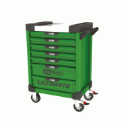 KS TOOLS 817.0007 - Servante d'atelier 7 tiroirs - Gamme Ultimate® - Système de Fermeture centralisé par Serrure - 4 Roues Robustes - Plan de Trava