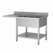 Plonge professionnel en inox avec passage lave vaisselle a gauche 1... - PTHSTR166SBR2