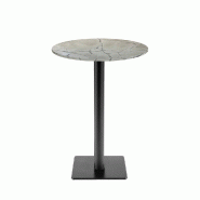 RestooTab - Mange-debout Milan T Ø50cm décor marbre venato - blanc fonte TB-MITFF-R50M-MB.VENA