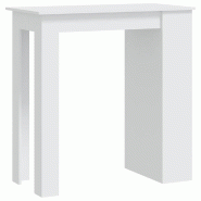 Table de bar rangement Blanc 102x50x103,5 cm Bois d'ingénierie Modèle Helios Panorama Urban Plus - Bois manufacturé 809467