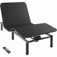 Tectake Cadre de lit avec sommier électrique Comfort Easy Flex - anthracite-noir - 405116 - réglable avec LED et télécommande Tectake Cadre de lit avec sommier électrique Comfort Easy Flex - anthracite-noir - 405116 - réglable avec LED et télécommande