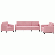 VidaXL Ensemble de canapés 3 pcs rose velours Modèle Nova Classique - 3201937